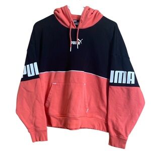 Puma Colorblock Hoodie Large Salmon Black